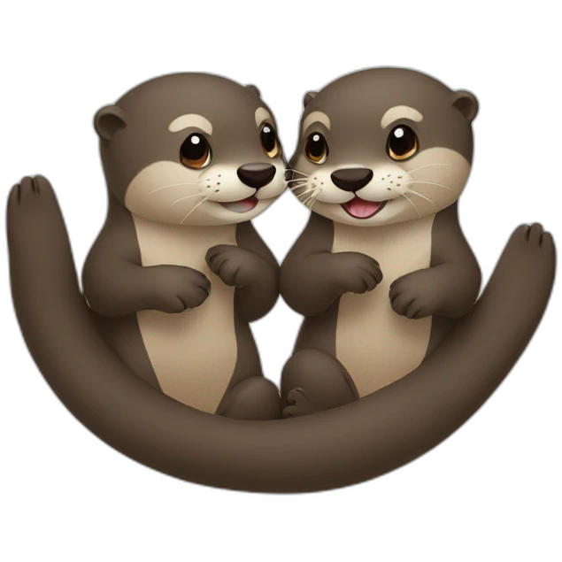 Two otter loves each other emoji