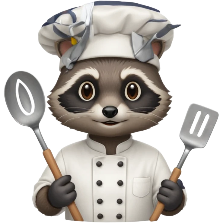 chef black raccoon emoji