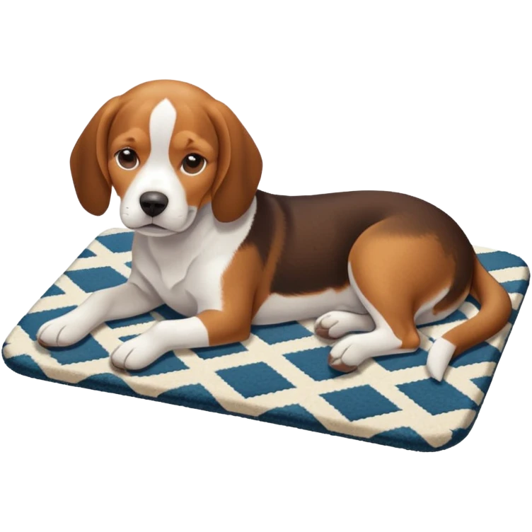 Beagle dog resting room isometric emoji