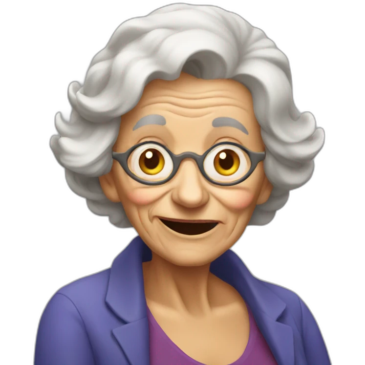 crazy old woman emoji