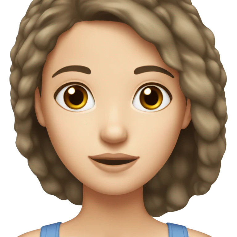 Brunette hair white girl skincare emoji