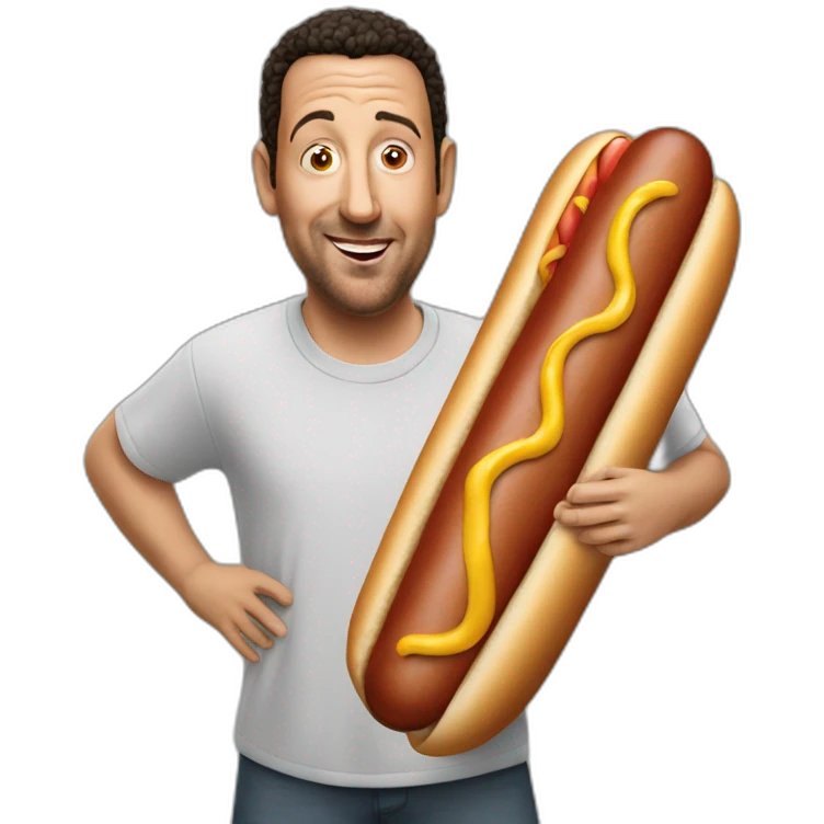 Adam Sandlers eating hot dog emoji