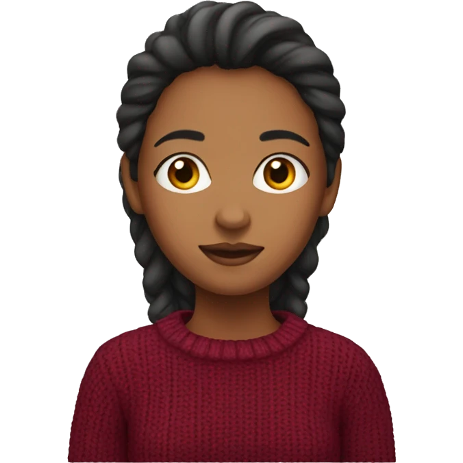 a girl in a burgundy sweater emoji