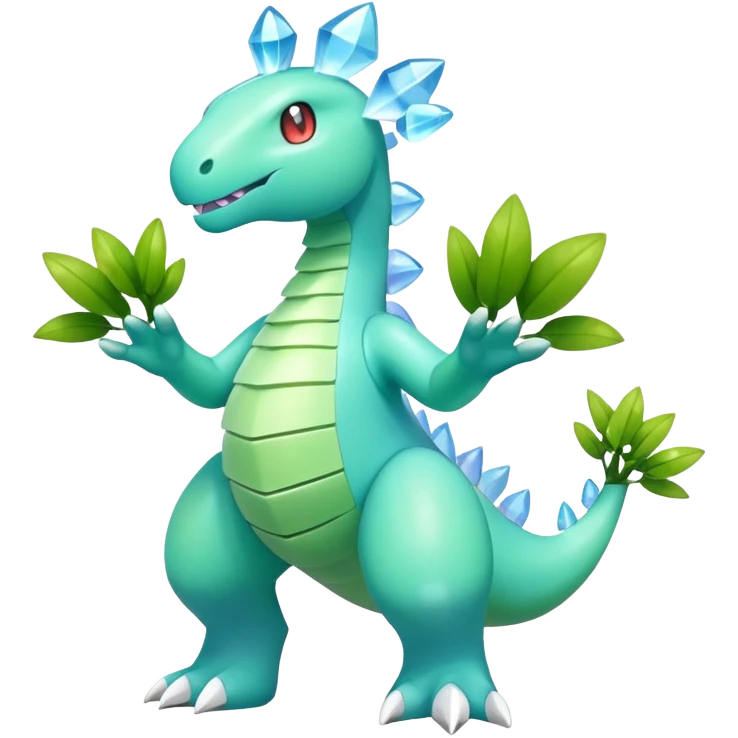 Shiny Meganium-Amaura-fakemon (full body) emoji