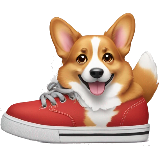 corgi wearing shoes emoji