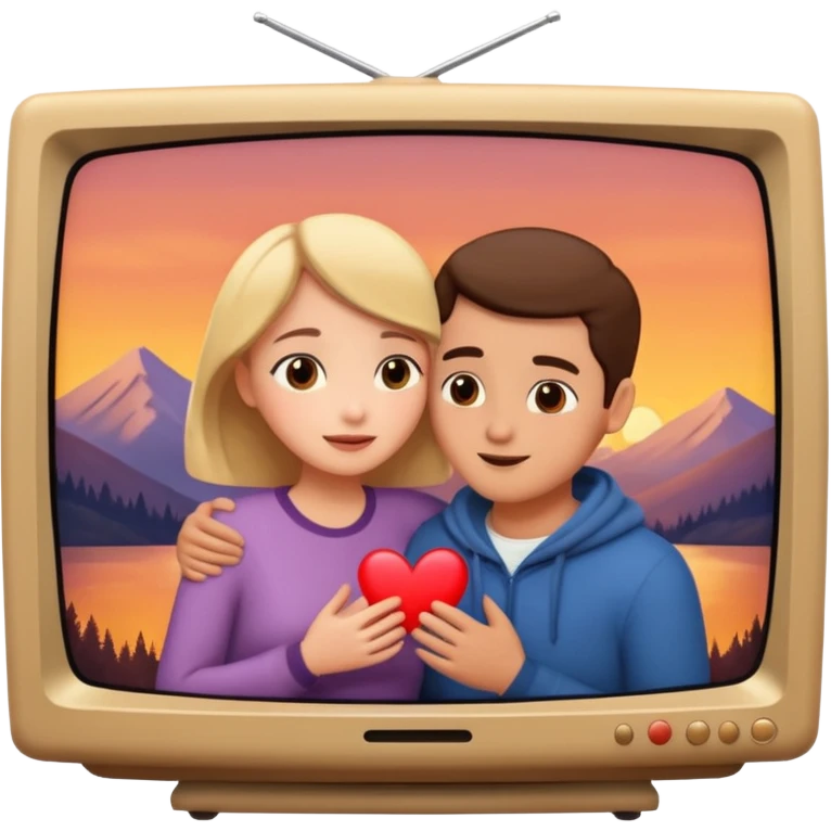 a romantic movie shown on a television emoji