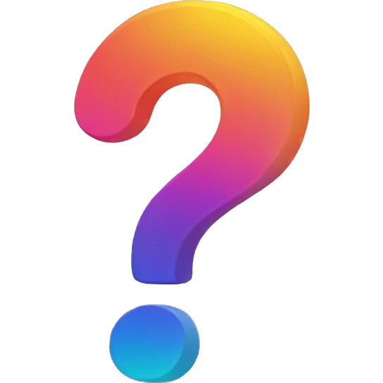 Rainbow-colored gradient Question mark emoji
