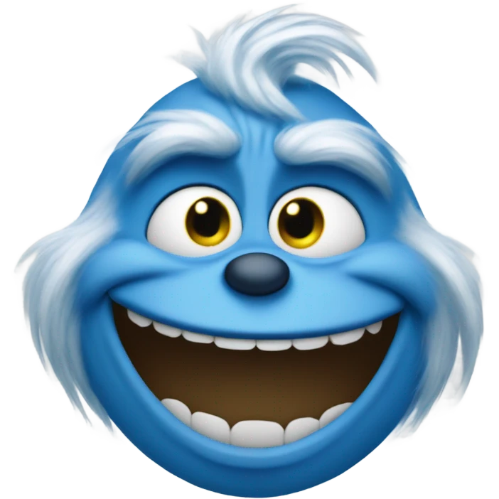 Blue grinch smiling emoji