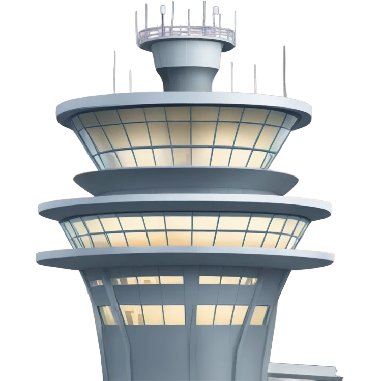 air traffic control tower, full size, modern, realistic emoji