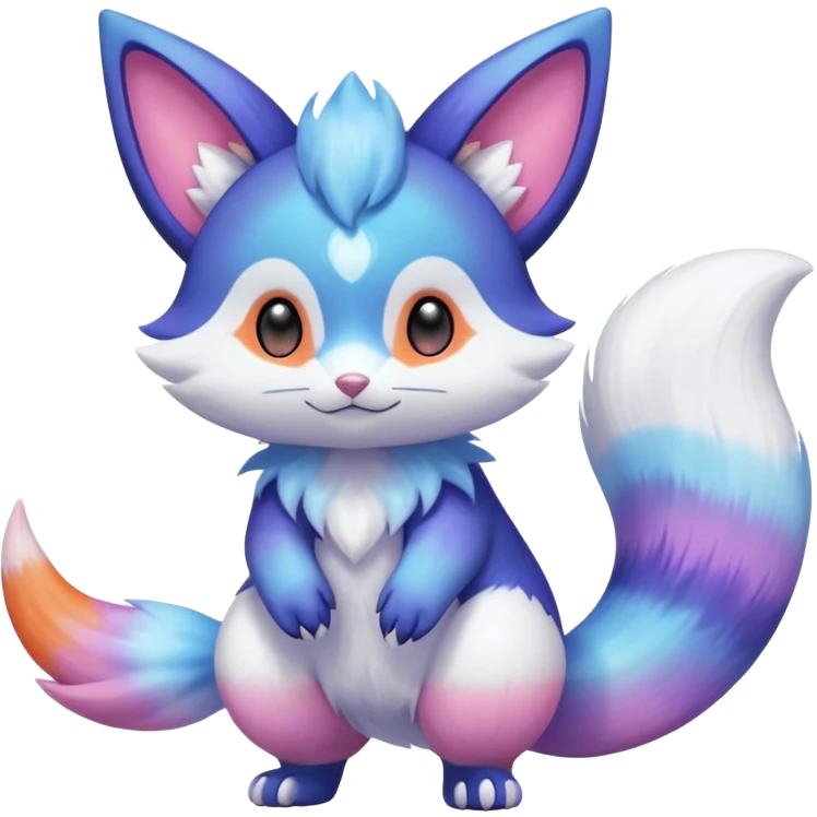 Shiny Exotic Colorful Pastel-Nebula-Gradients Furret-Meowstic-Zangoose-Hybrid (Full body) emoji