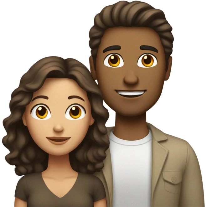 White boyfriend with brown hair and Mexican girlfriend emoji