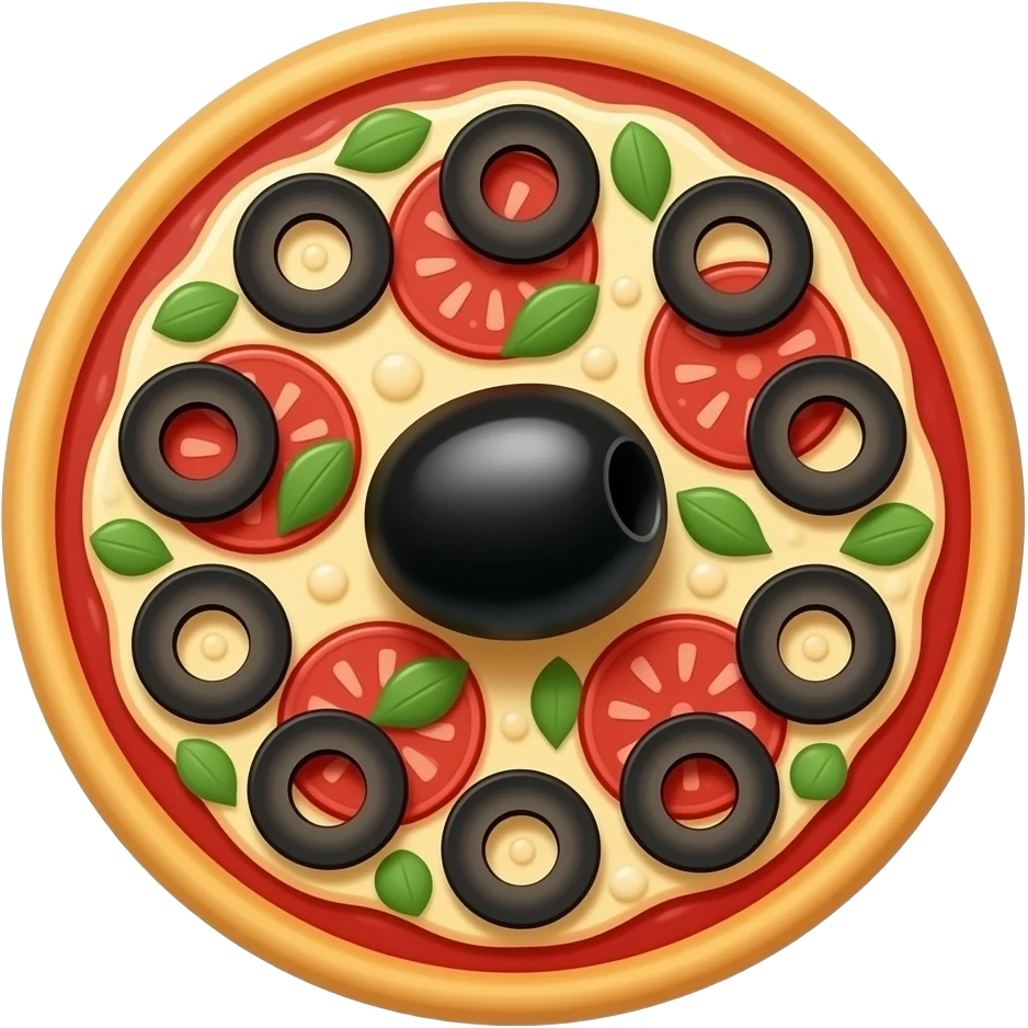 one black olive cut for pizza topping emoji