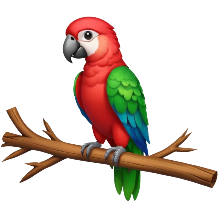 colorful parrot perched on branch emoji