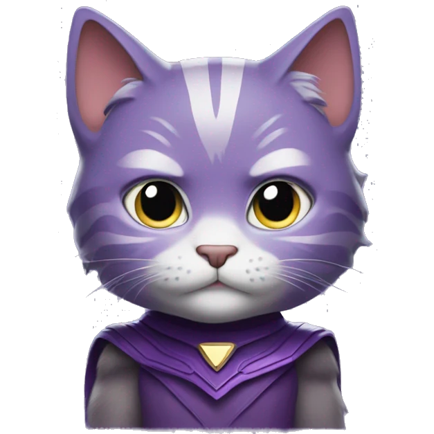 Purple cat in Thor costume emoji