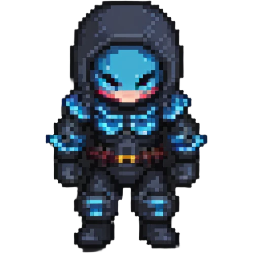 dark waider character in pixel art style emoji