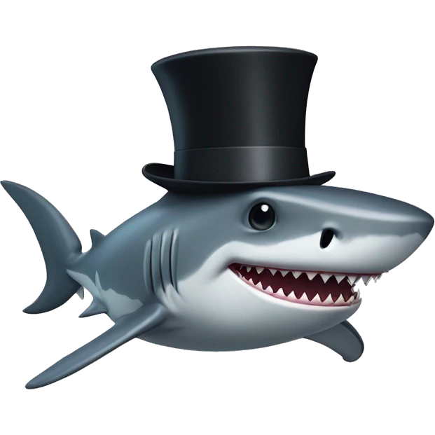 shark with tophat emoji