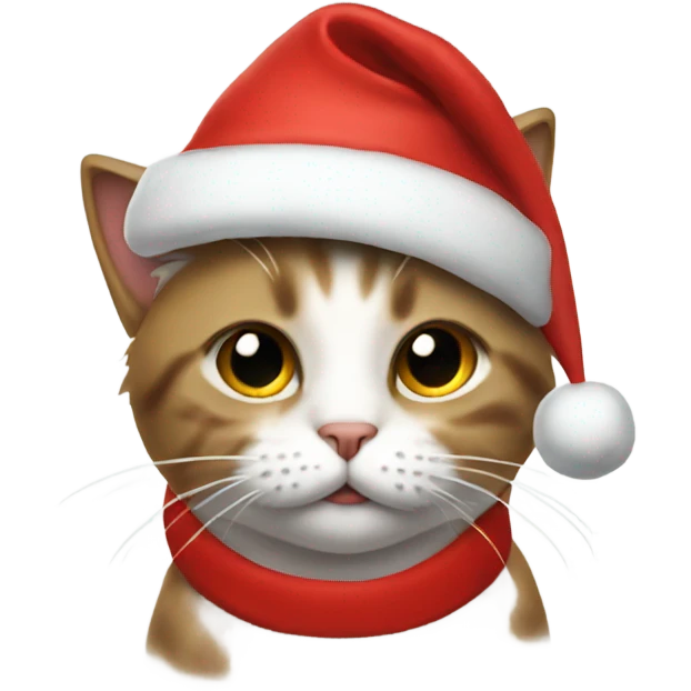 cat wearing santa hat emoji