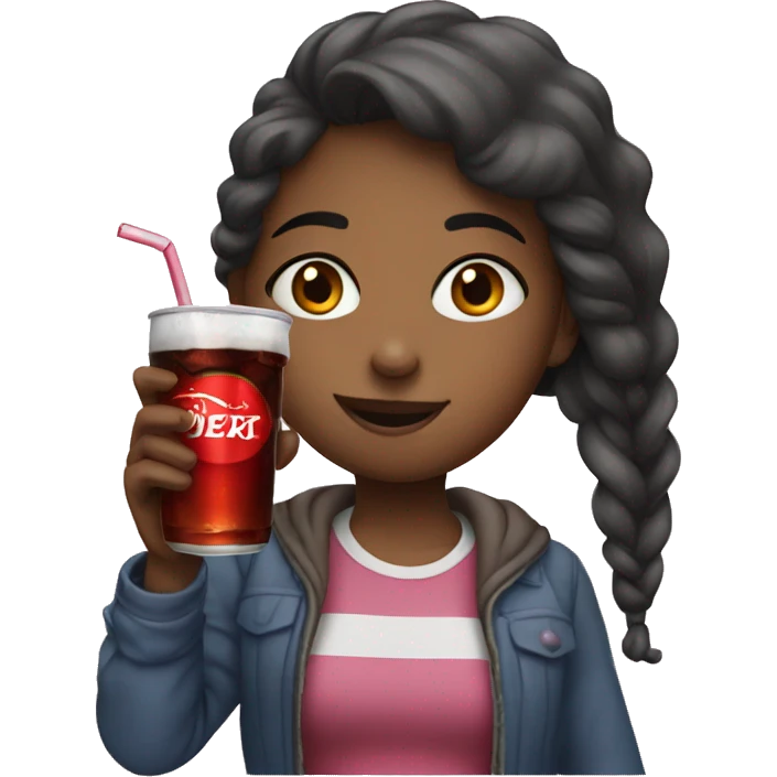 A girl drinking cola emoji