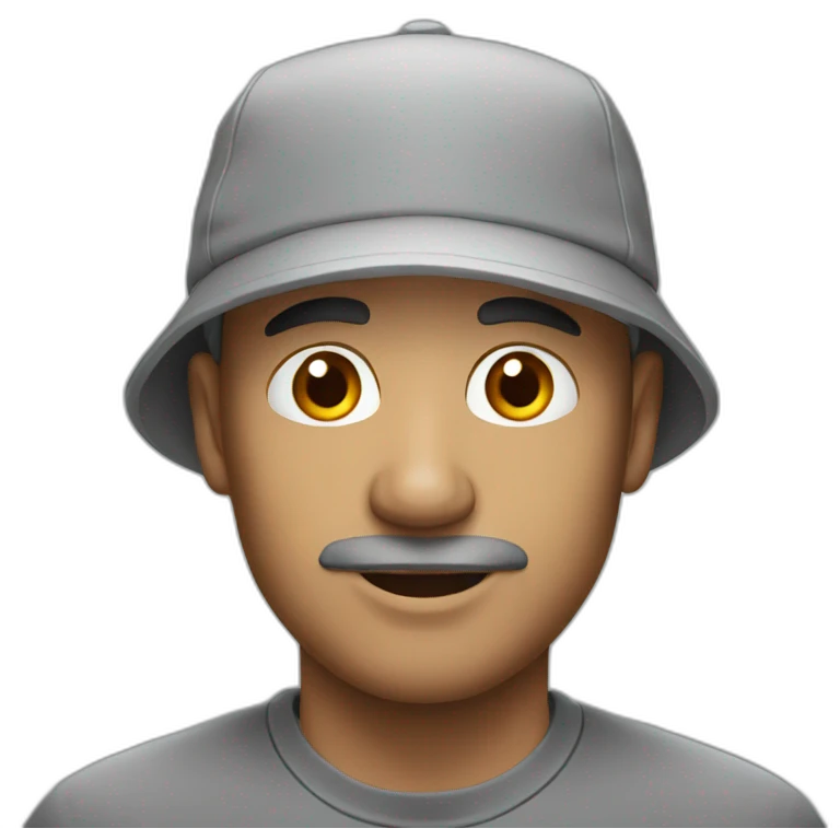 man in grey cap emoji