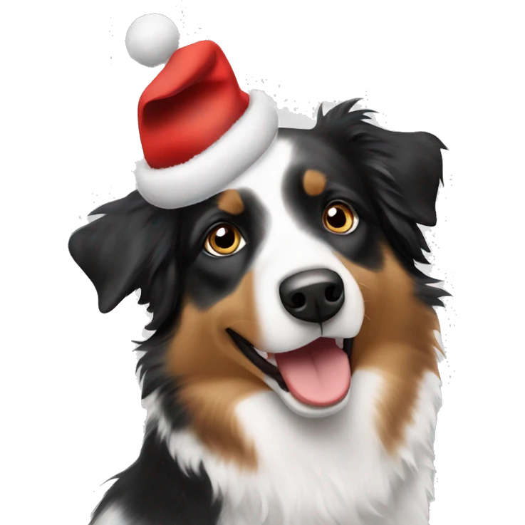 Australian shepherd tricolor Christmas   emoji
