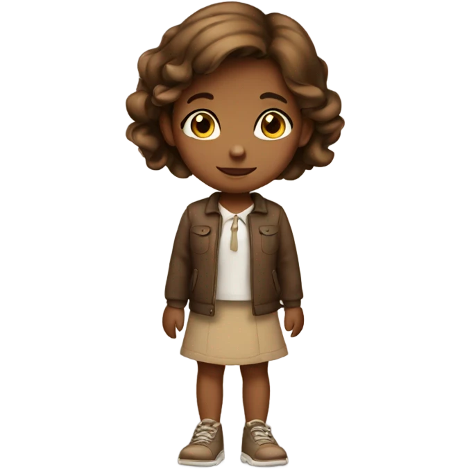 Brown little girl standing emoji