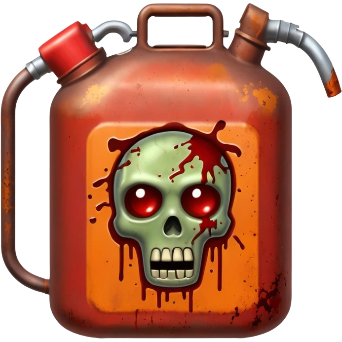 A gas can covered In zombie blood, in a dark menacing style emoji