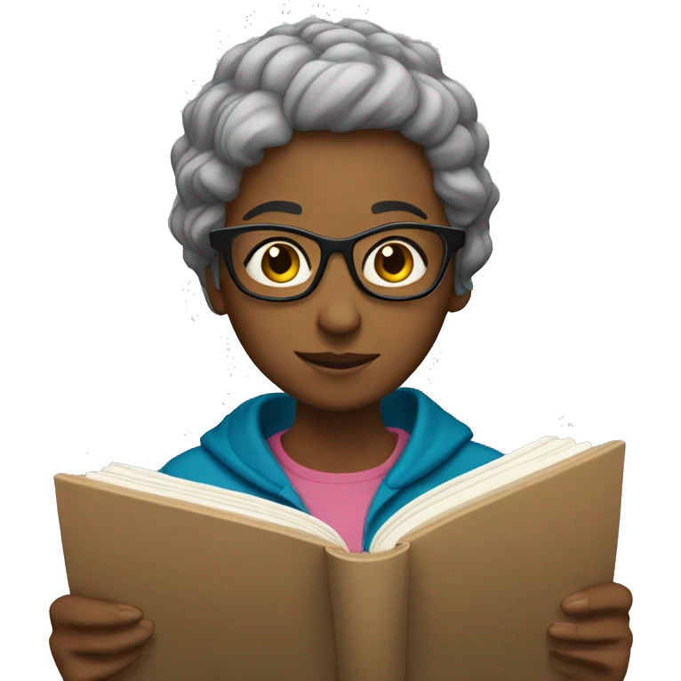 una persona leyendo emoji