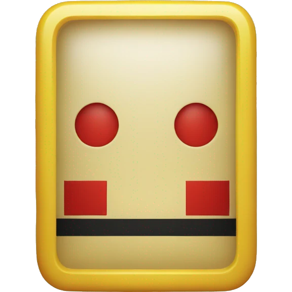 a black and red rectangle with a medium size yellow circle in the middle emoji