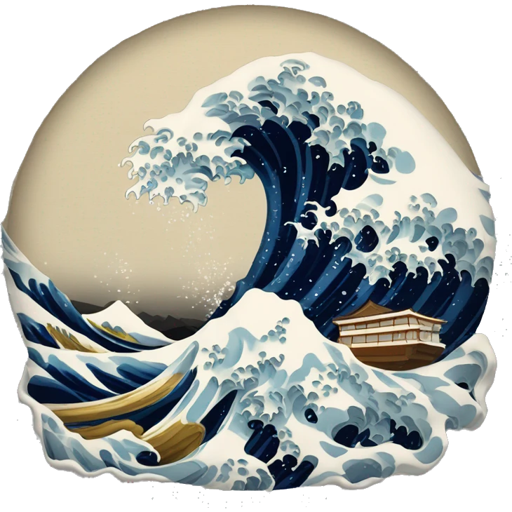 Sadece çizgilerden oluşan The Great Wave emoji