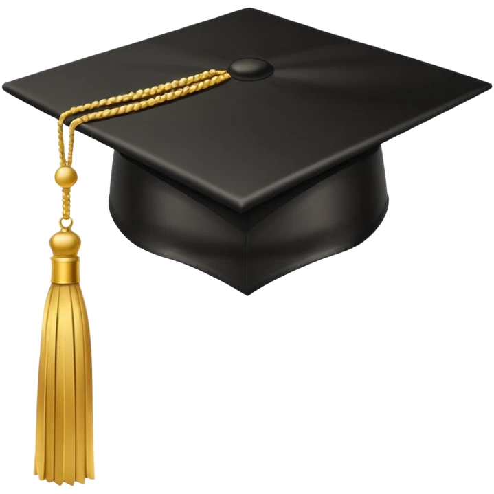 black grad cap emoji