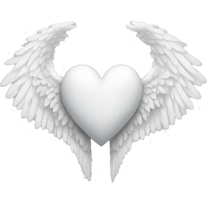 white heart wing angel wings emoji
