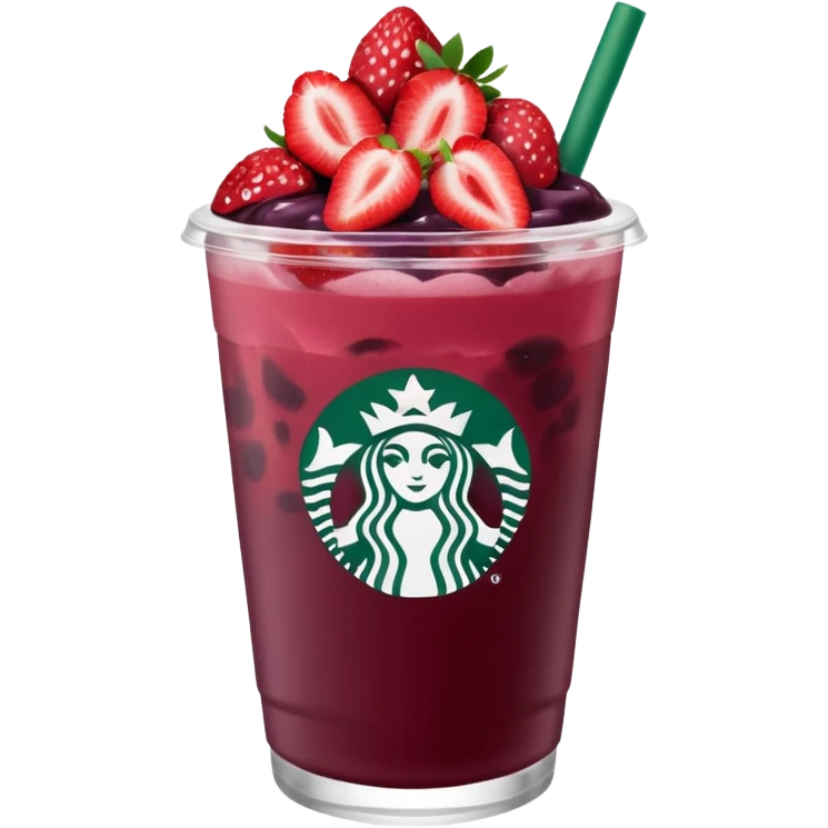 Starbucks strawberry açaí refresher with strawberries emoji