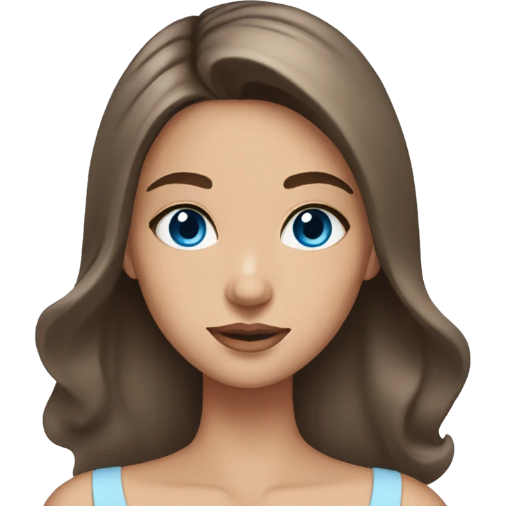 skin care girl with brown hair and blue eyes emoji