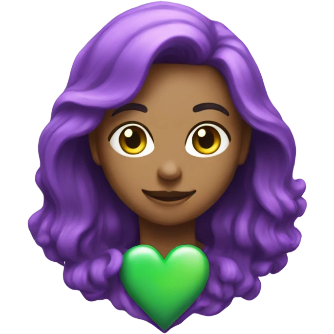 purple green heart emoji