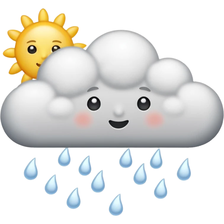 clouds with some snow showers and a tiny sun emoji