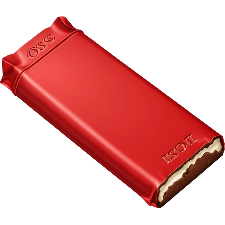 Chocolate candy bar with a red wrapper on it emoji