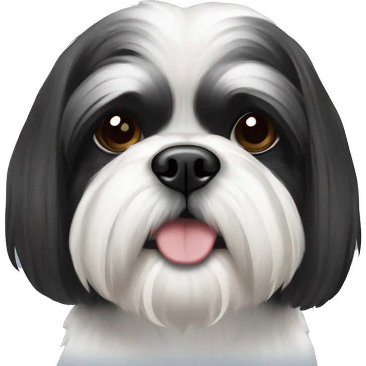 Black and white shihtzu  emoji