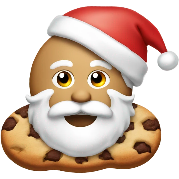 Santa eating a cookie emoji