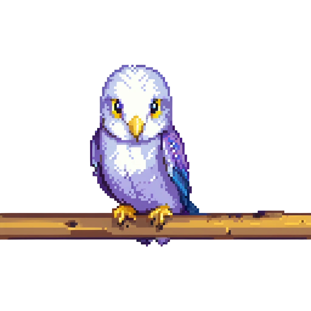 purple budgie with yellow head emoji