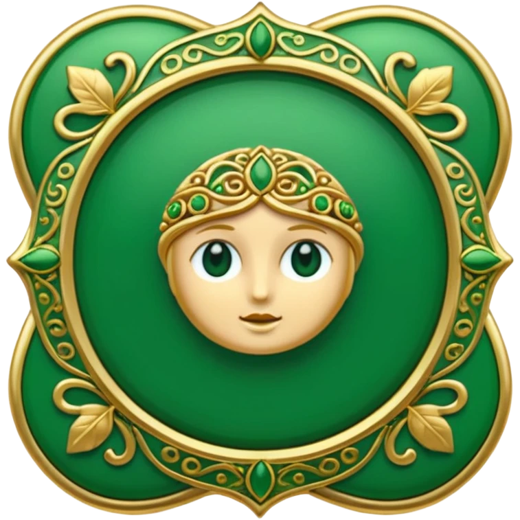 pin with golden and green colours emoji