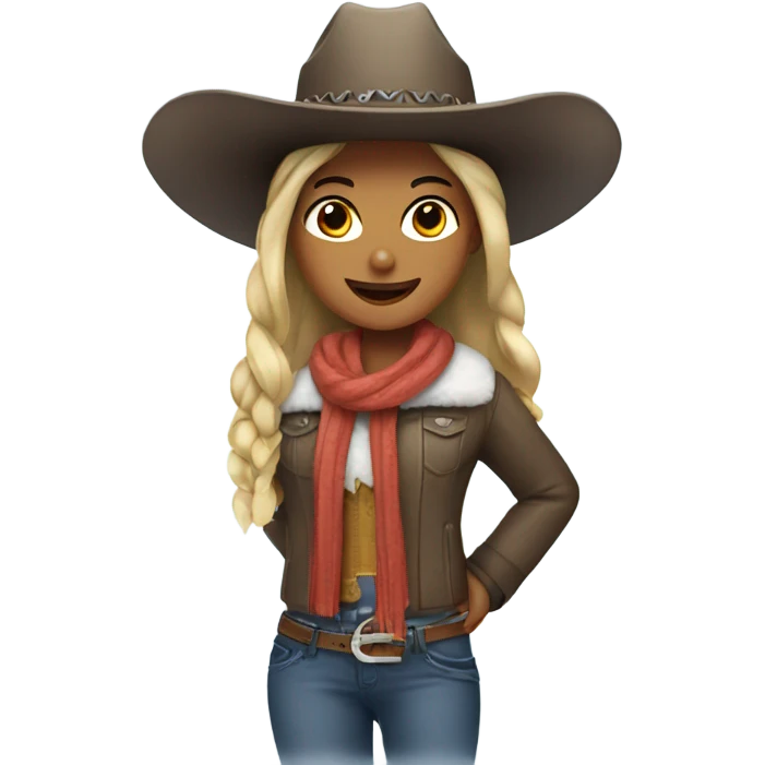 Girl with cowboy hat in the snow emoji