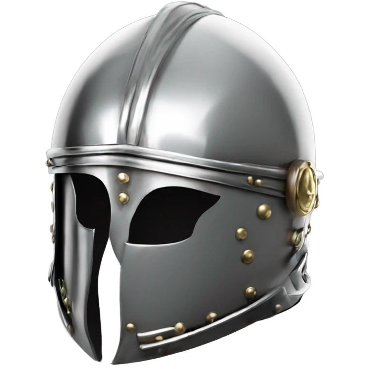 ornate french steel armet helmet chrome emoji