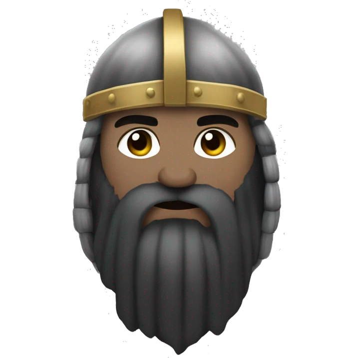 Viking com armadura preta e roxa emoji