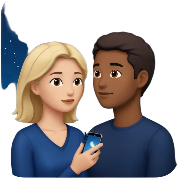 couple talking with night sky  emoji