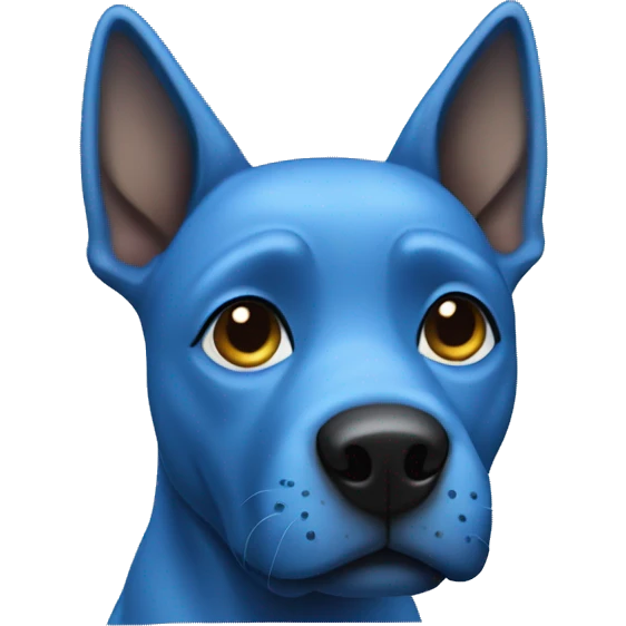 a blue dog emoji
