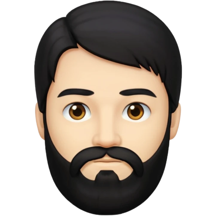 Man with long black hair and beard emoji