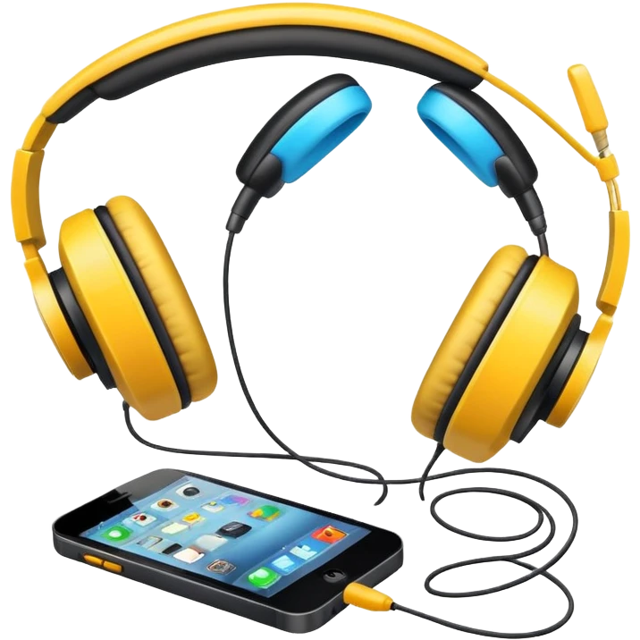 2010 music playlist icon with headphones and smartphone emoji