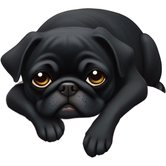 Black pug asleep emoji