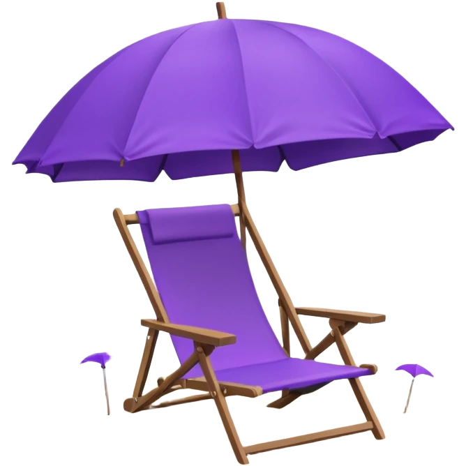 beach chair with purple umbrella emoji
