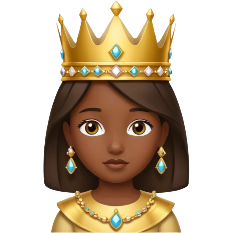 royal girl chid with dark skin emoji